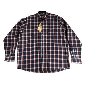Wrangler Shirt Mens XL Blue Red White Plaid Buttoned L/S Relaxed Patriotic USA